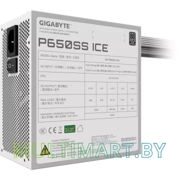 Блок питания Gigabyte GP-P650SS Ice 650W (28200-P65SW-1EU) картинка 5
